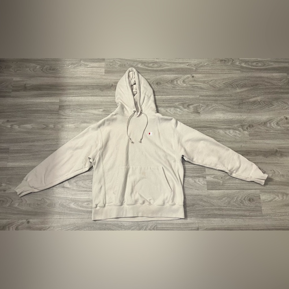 Champion Reverse Weave Hoodie, Size Large (L), Color: Sandstone/Tan (Rare Find)